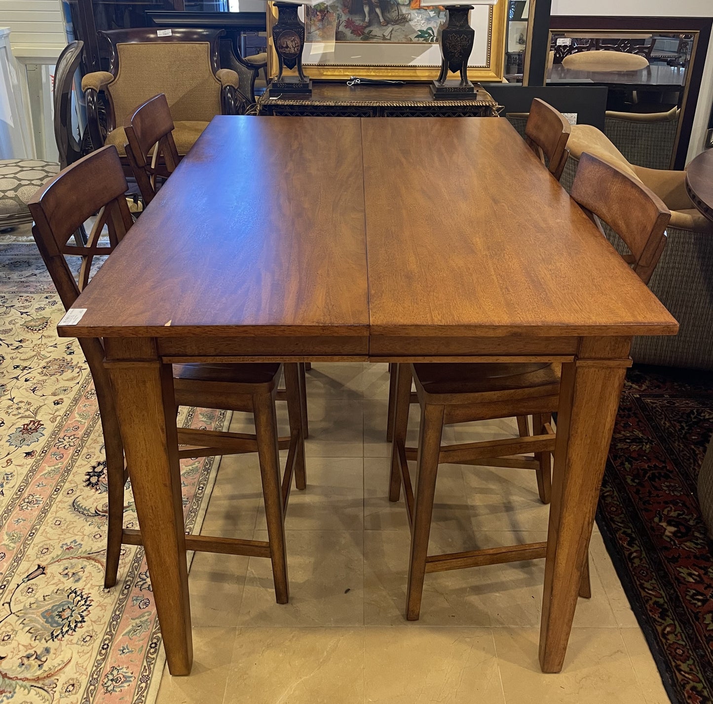 Ethan Allen Pub Table and 4 Chairs AS IS (HTUC8B)