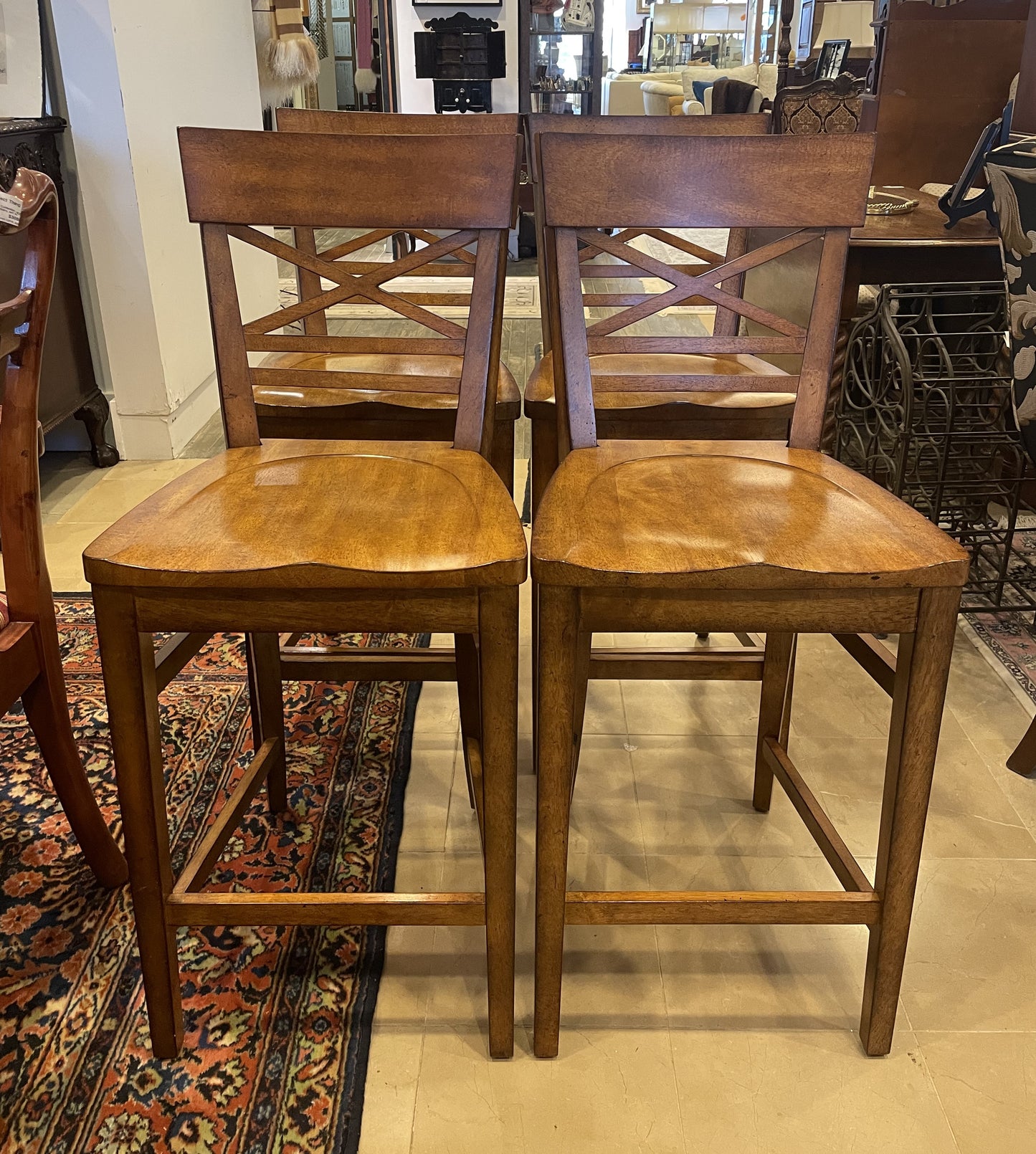 Ethan Allen Pub Table and 4 Chairs AS IS (HTUC8B)