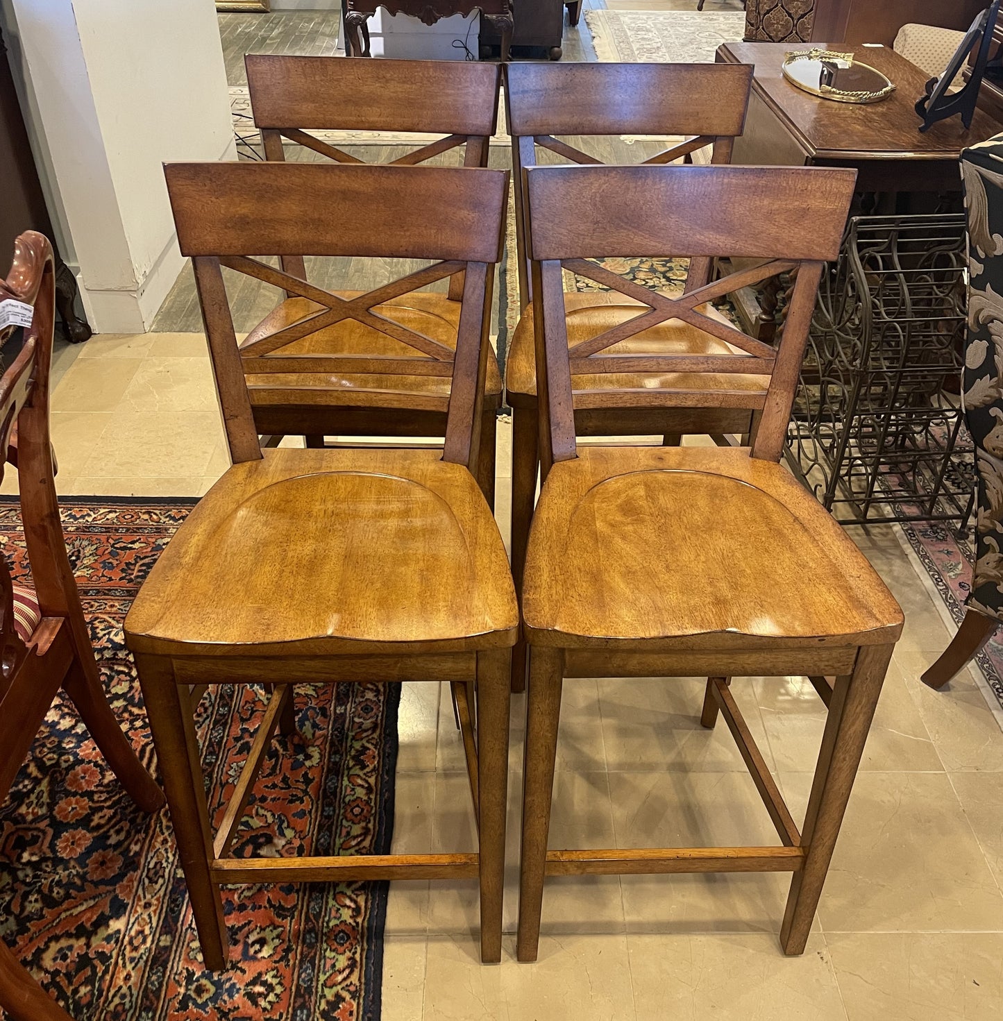 Ethan Allen Pub Table and 4 Chairs AS IS (HTUC8B)