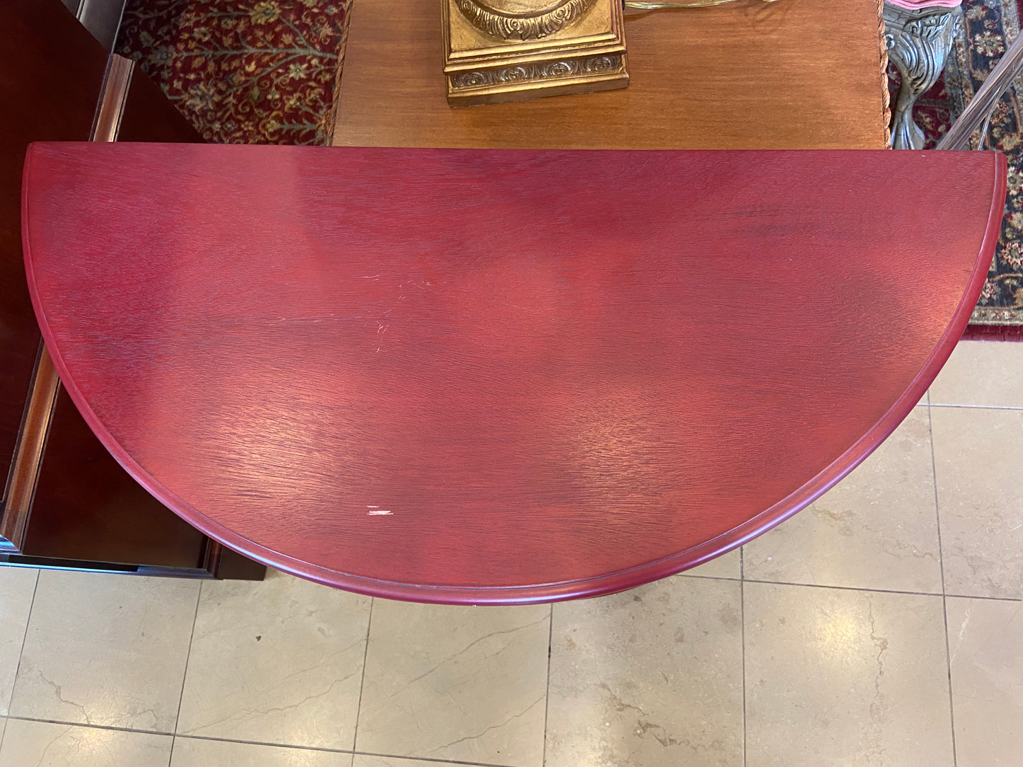 Red Demilune End Table (25628)
