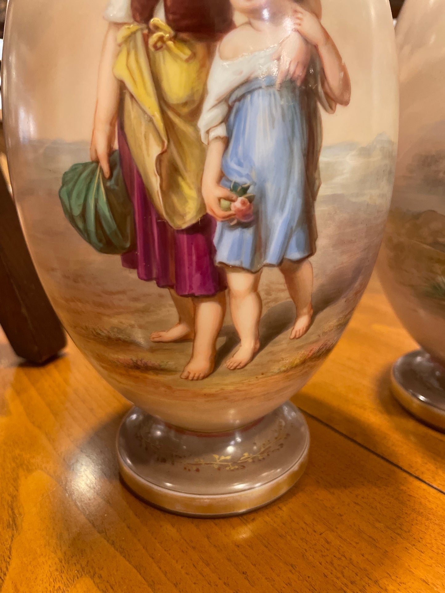 Antique Bristol Glass Hand Painted Vases