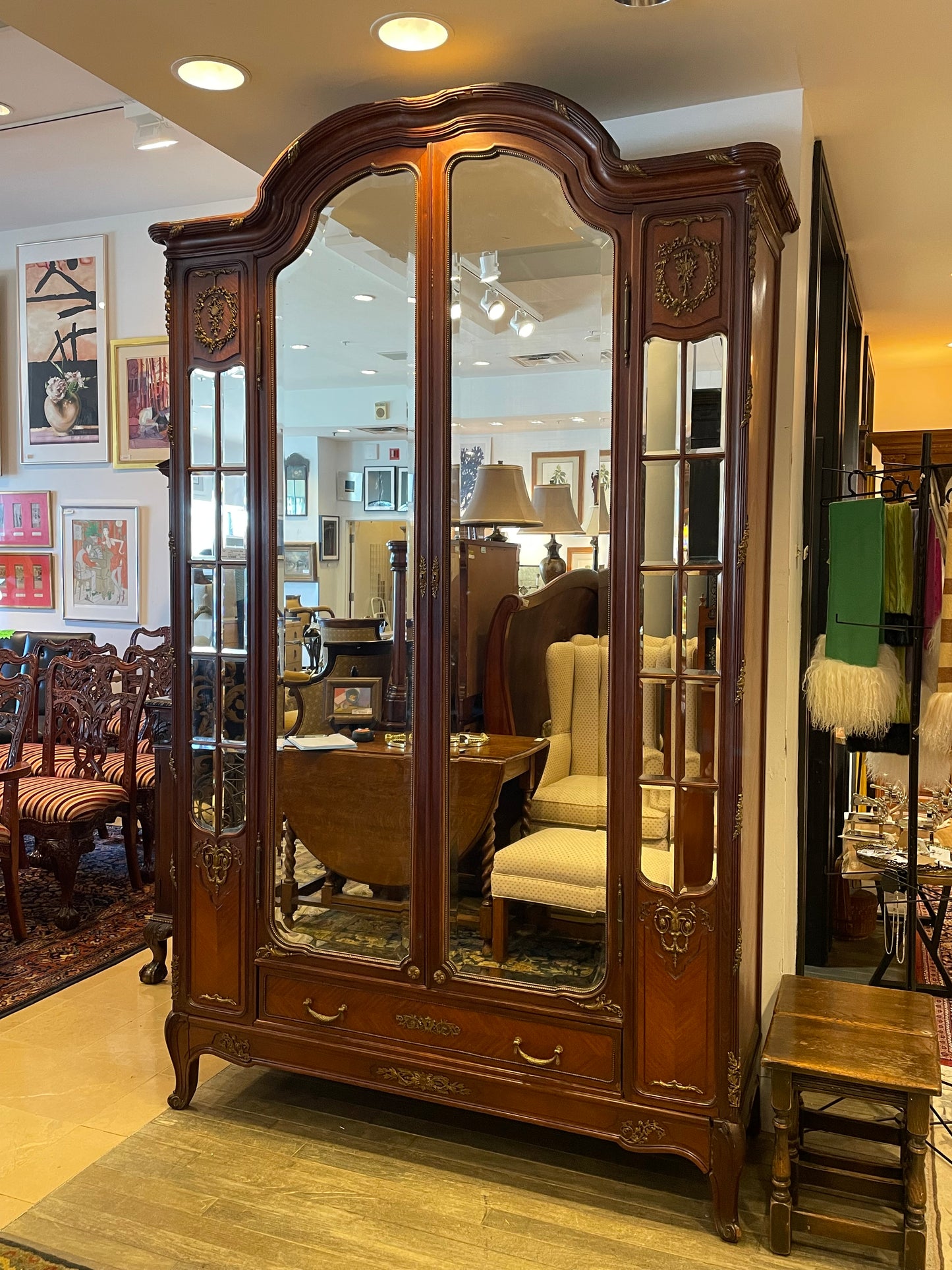 French Louis XVI Mirrored Armoire AS IS (00Y006)