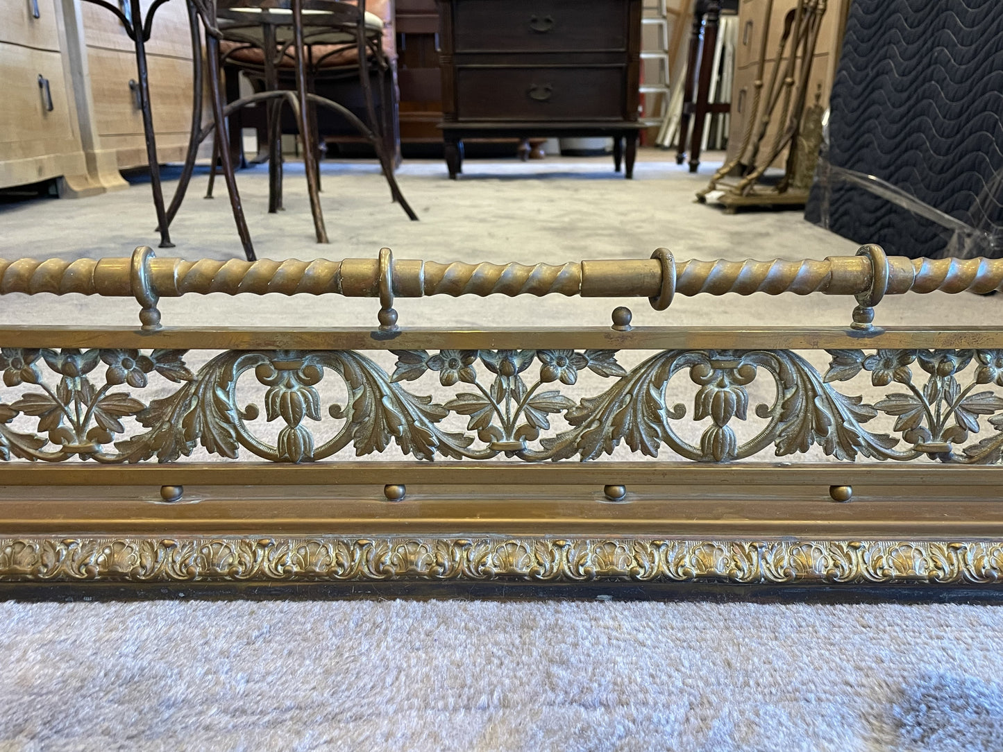 French Brass Fireplace Bumper AS IS (00Y004)