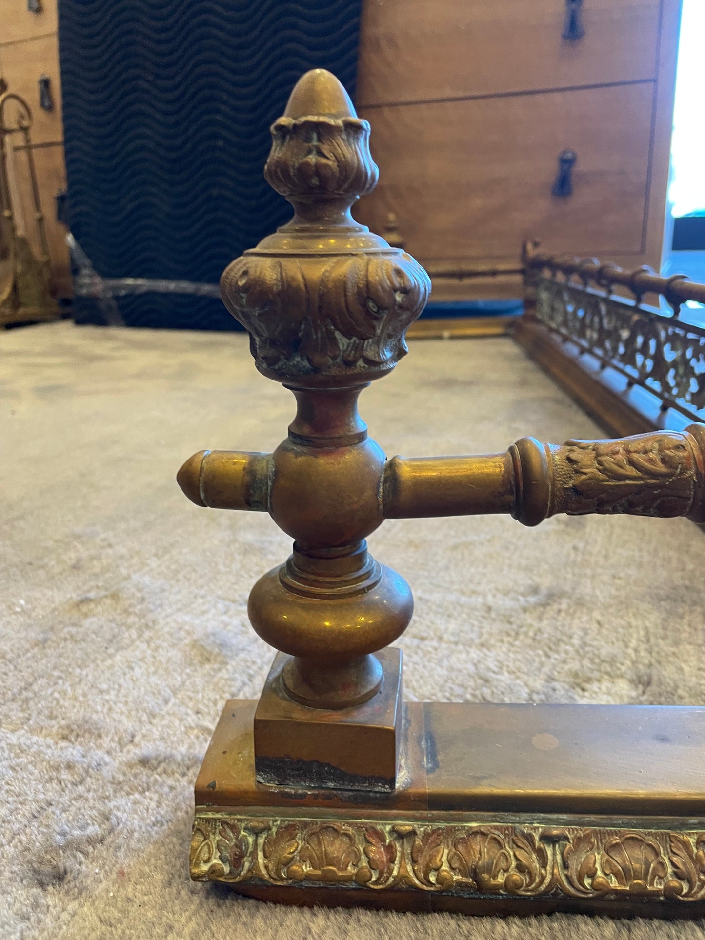 French Brass Fireplace Bumper AS IS (00Y004)