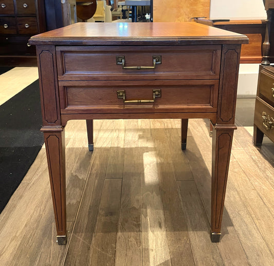 Heritage Fruitwood Campaign Style End Table (09Z001)