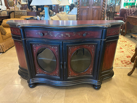 Faux Finish Red Buffet/Console (4DU4DW)