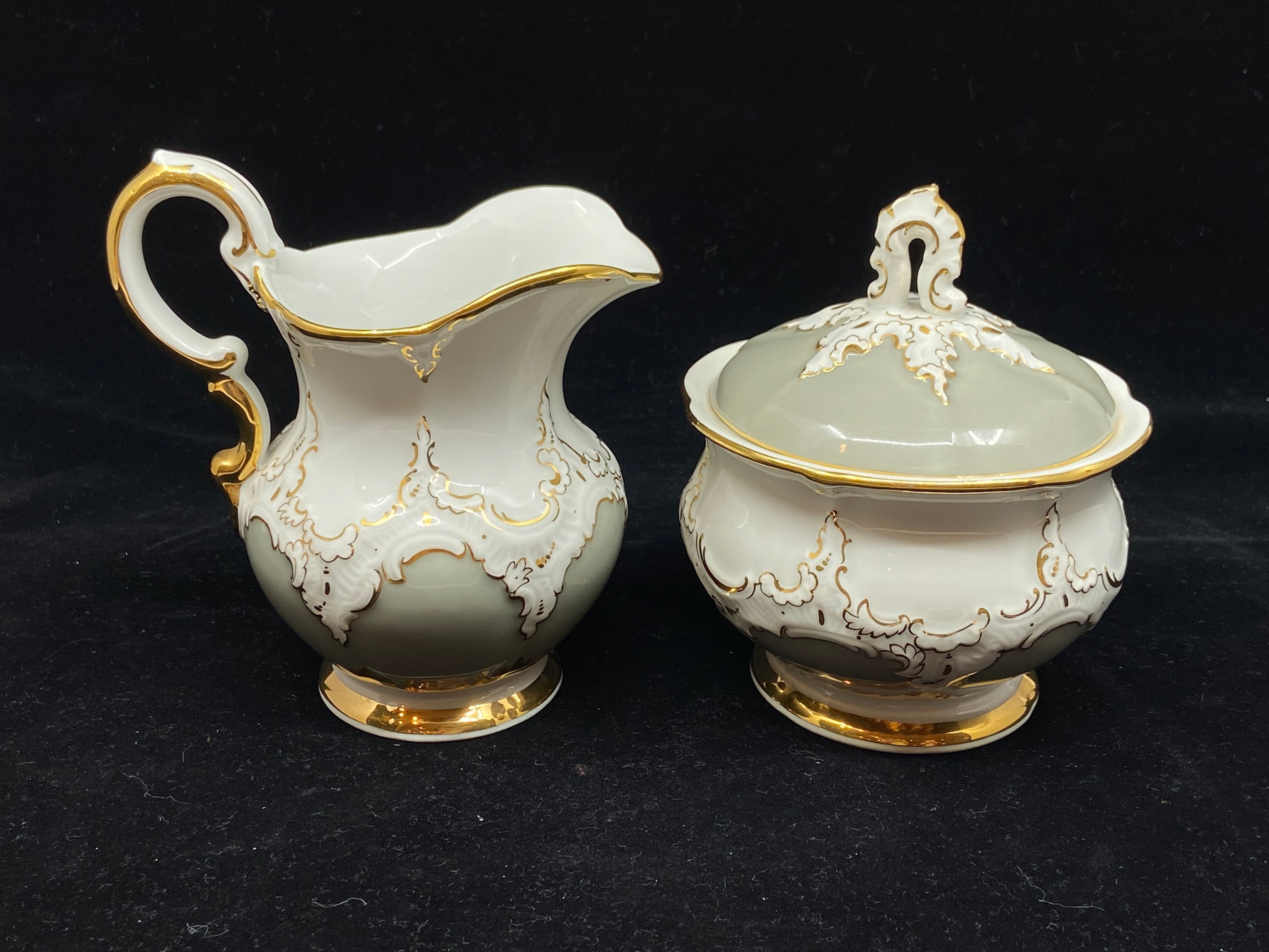 Antique Meissen 4 Piece Porcelain Tea Set (GN1WX1)