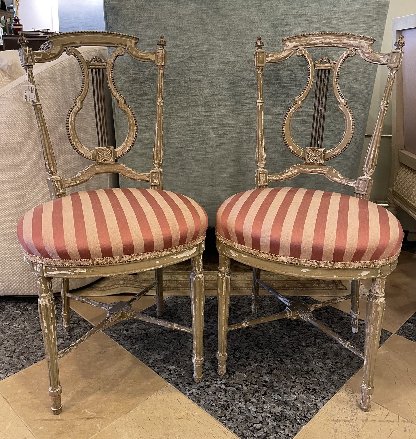 Pair of Antique French Music Chairs (0A3003)