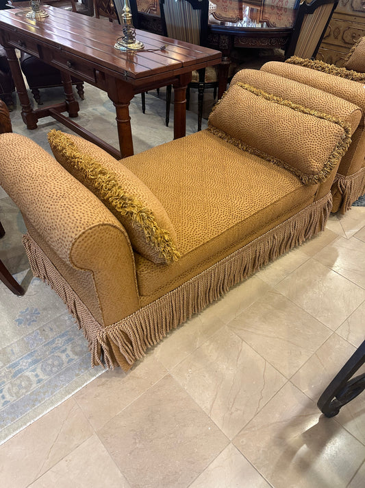 Lane Thaddeus Gold Two-Arm Bench with Fringe (S2ZWKC)