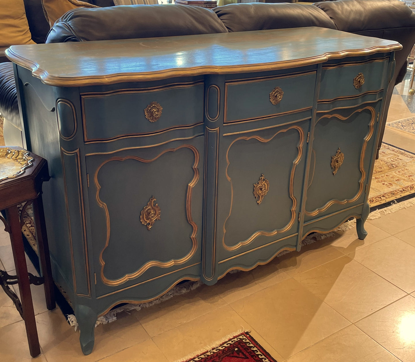 Faux Finished Blue Buffet (0A3004)