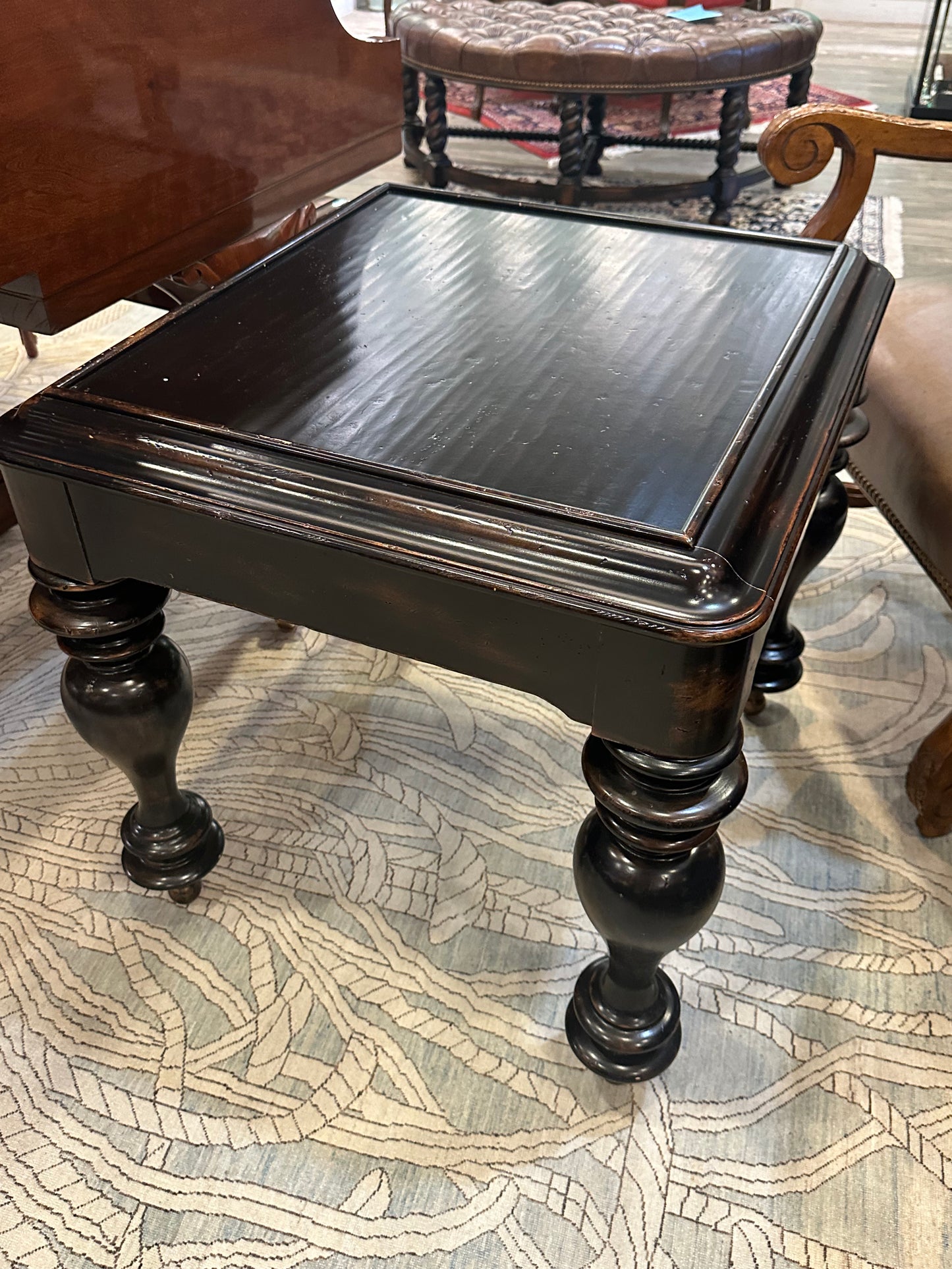 Faux Finish Black Square End Table (L8Y9NU)