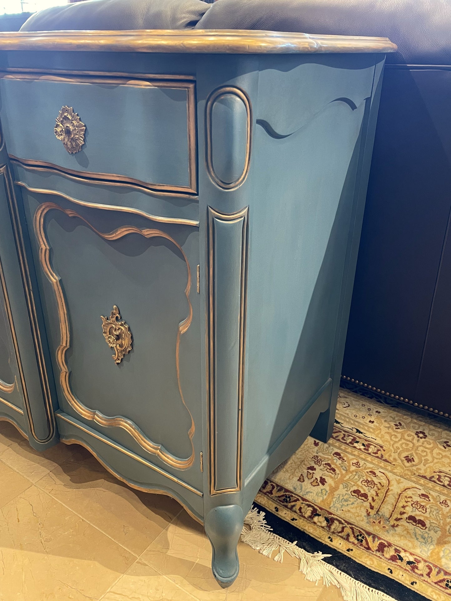 Faux Finished Blue Buffet (0A3004)