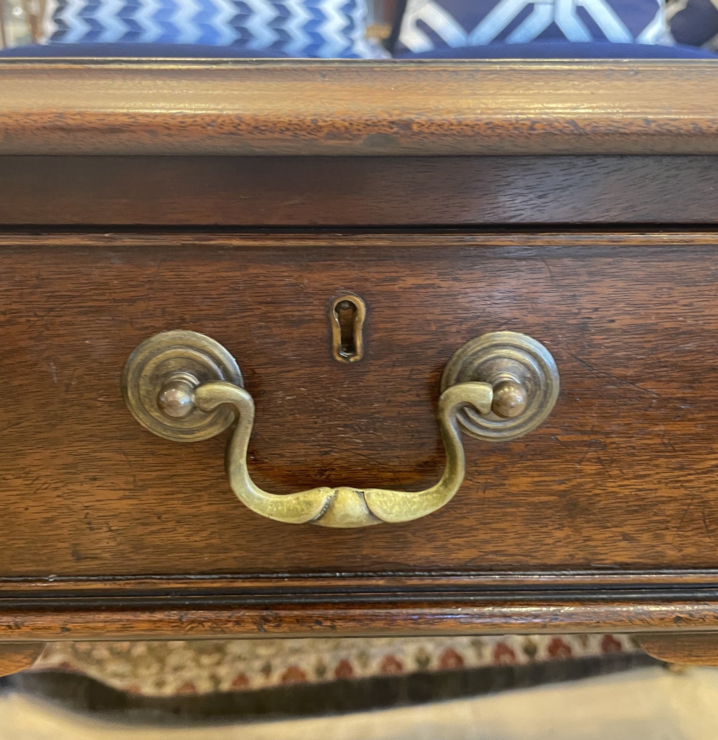 Edwardian Style Leather Top Writing Desk (8CAHP5)