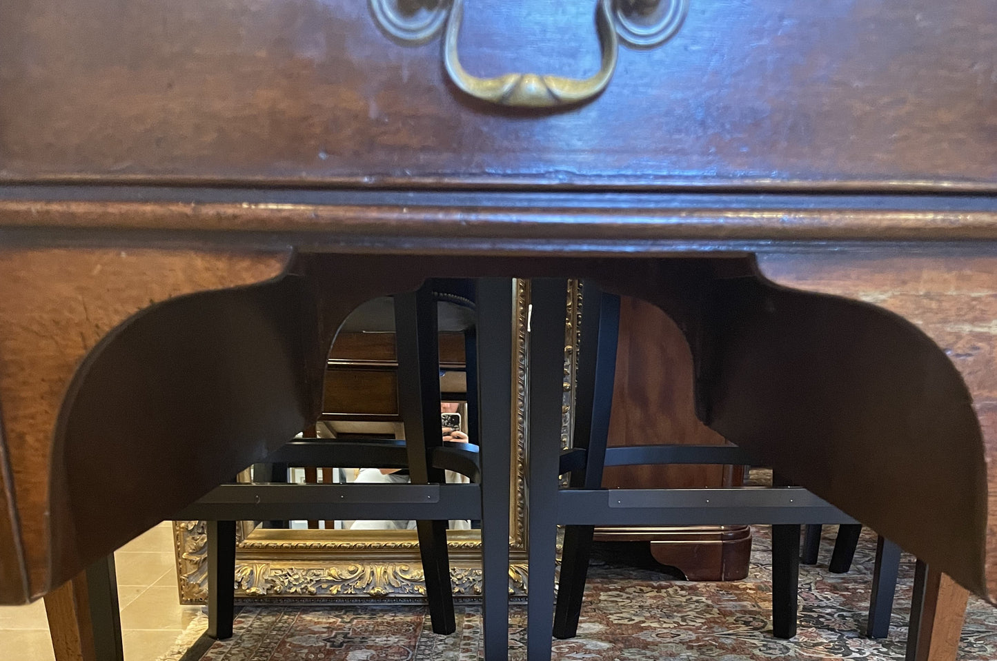 Edwardian Style Leather Top Writing Desk (8CAHP5)