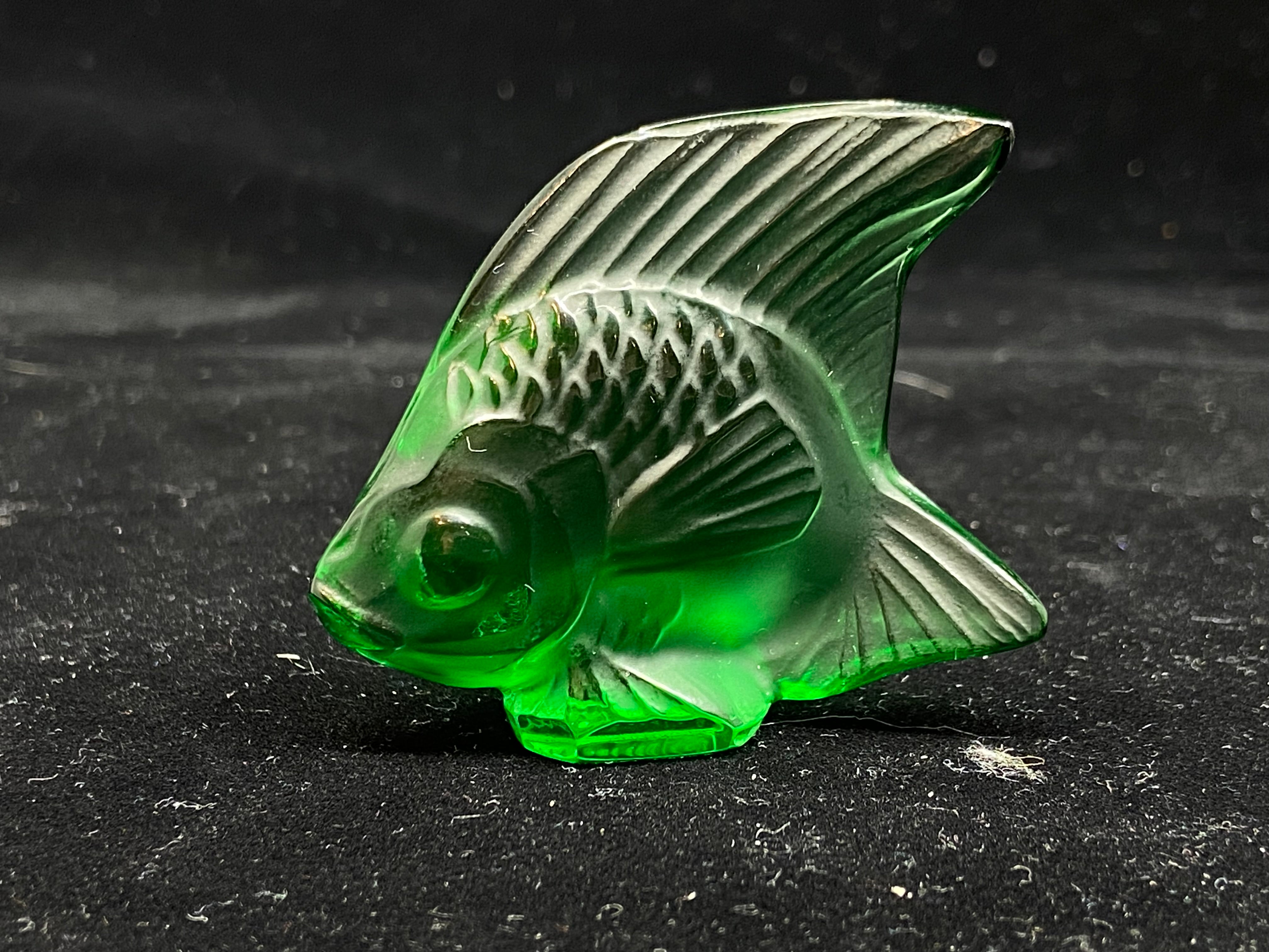 Lalique Fish sculpture - Green