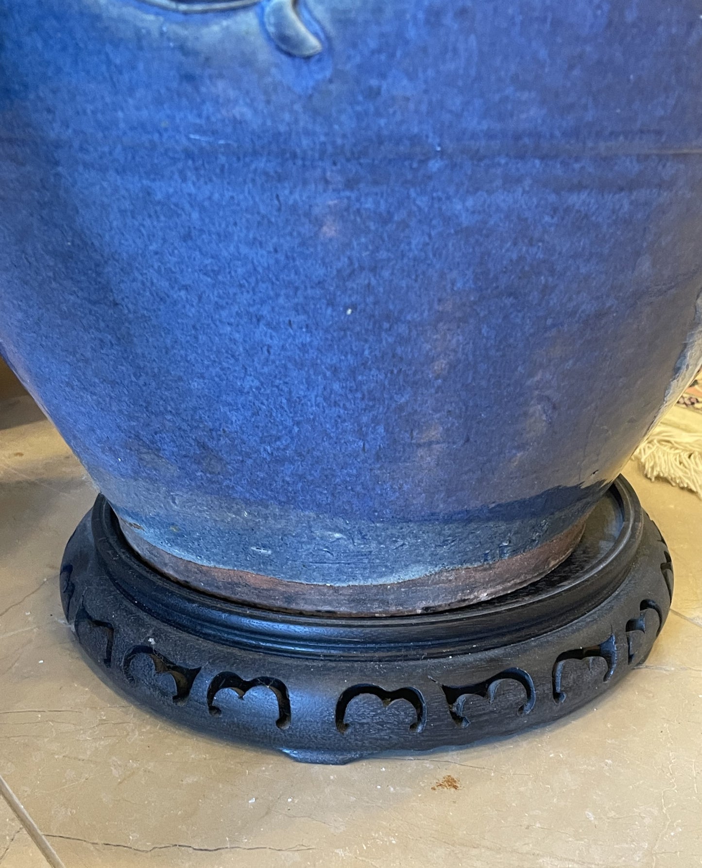 Chinese Blue Glazed Oversized Urn (00Z007)