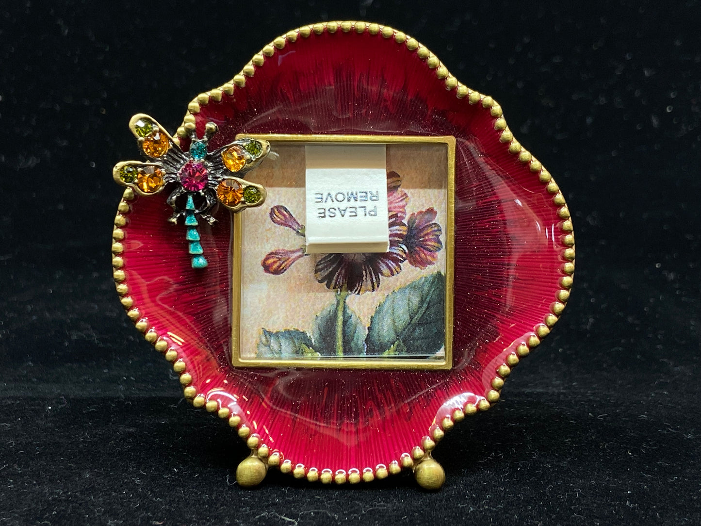 Jay Strongwater Miniature Red Enamel Frame with Dragonfly (VQ2VY6)