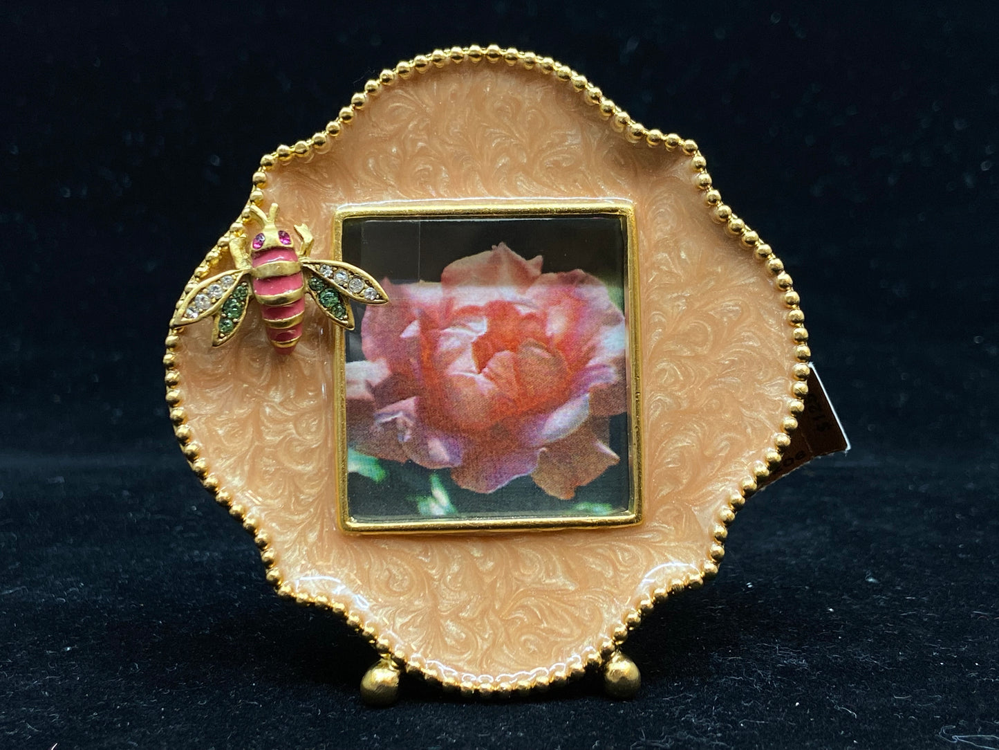 Jay Strongwater Miniature Pink Enamel Frame with Bee (VQ2VY6)