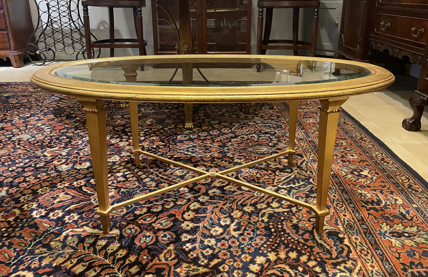 Oval Hollywood Regency Coffee Table (0A900A)