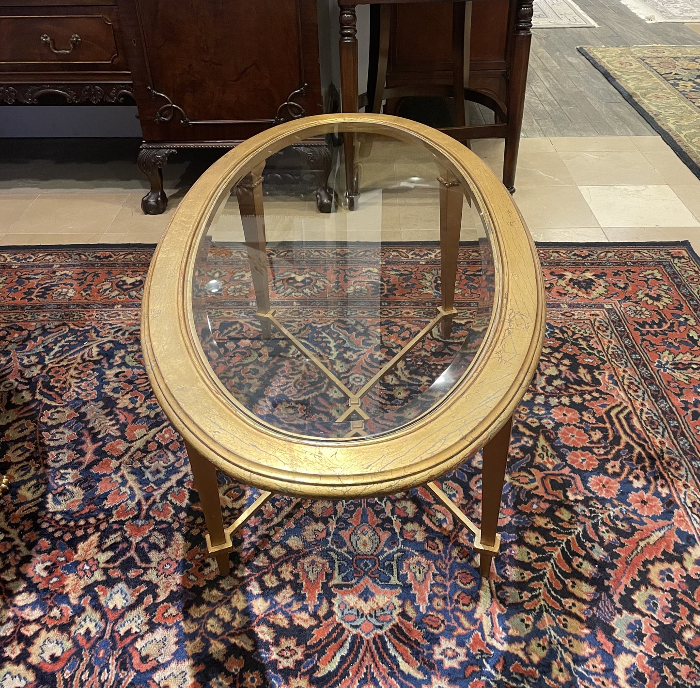 Oval Hollywood Regency Coffee Table (0A900A)