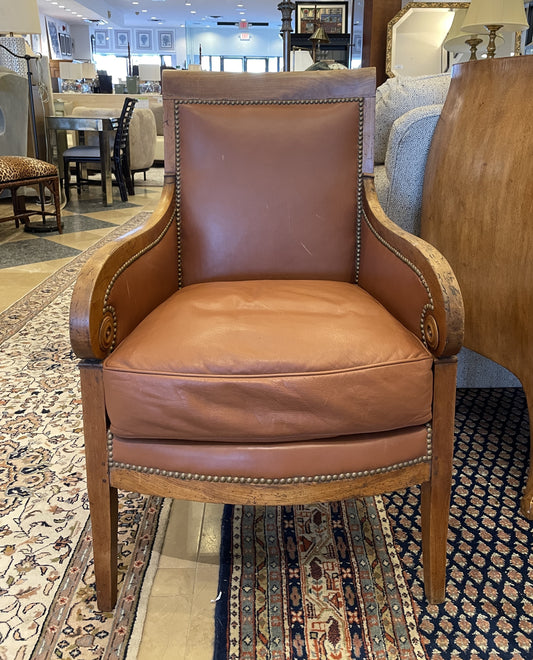 19th Century Charles X Leather Bergère Chair (0AG00E)