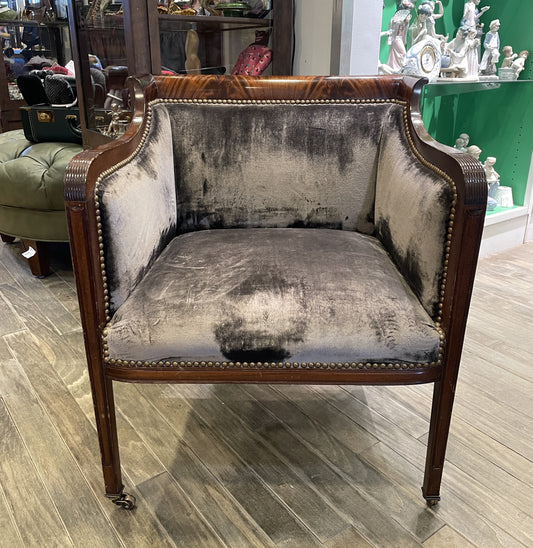 19th Century French Empire Chair with Velvet Upholstery (0AG00G)