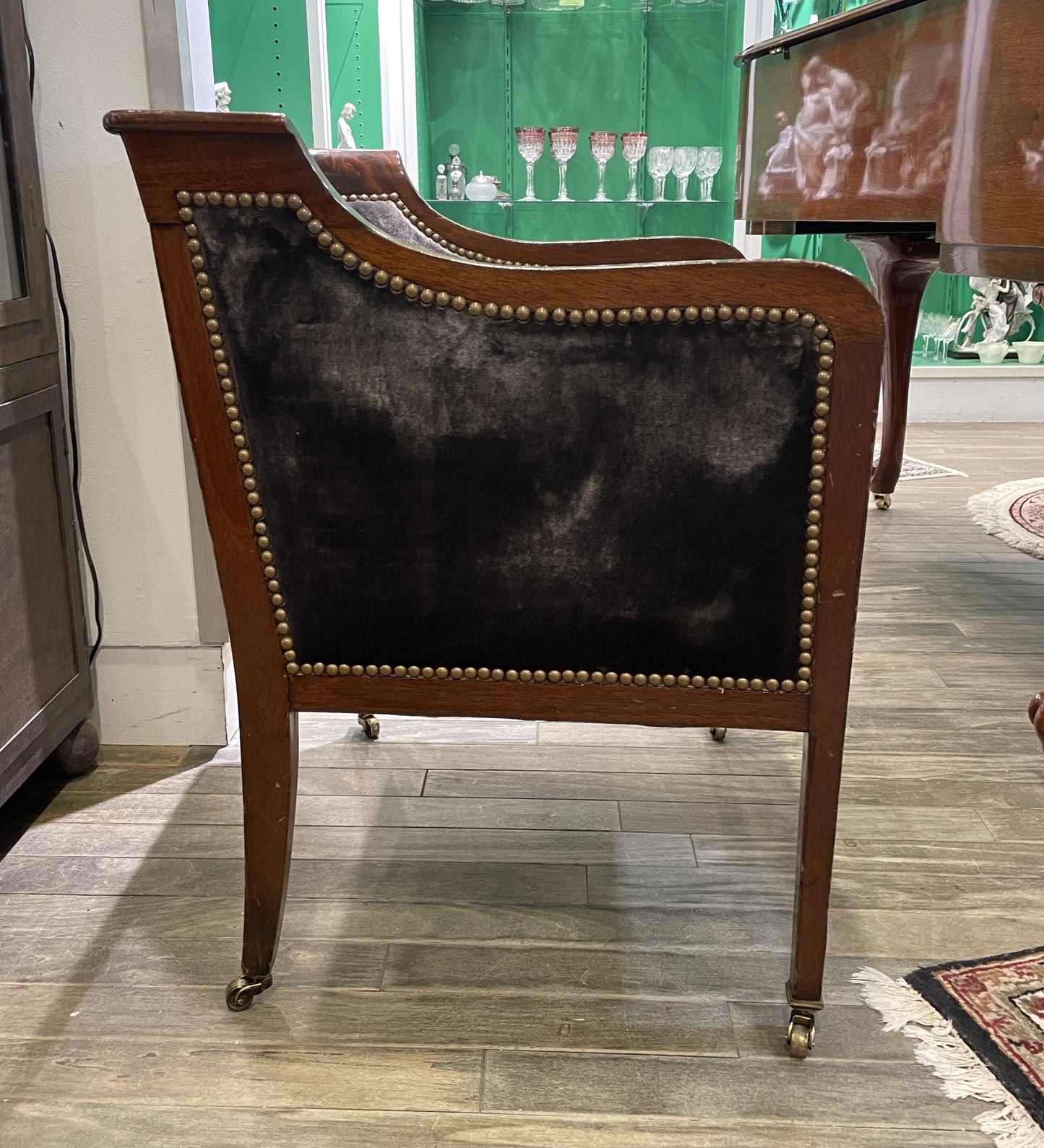 19th Century French Empire Chair with Velvet Upholstery (0AG00G)