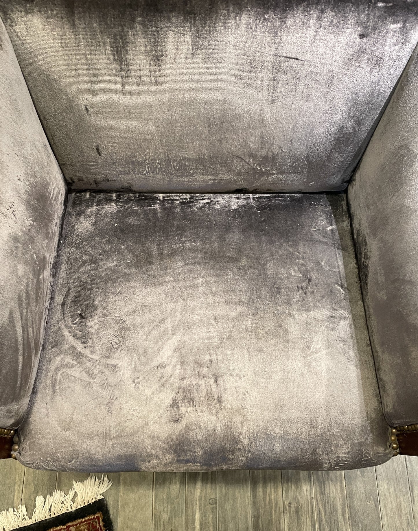 19th Century French Empire Chair with Velvet Upholstery (0AG00G)