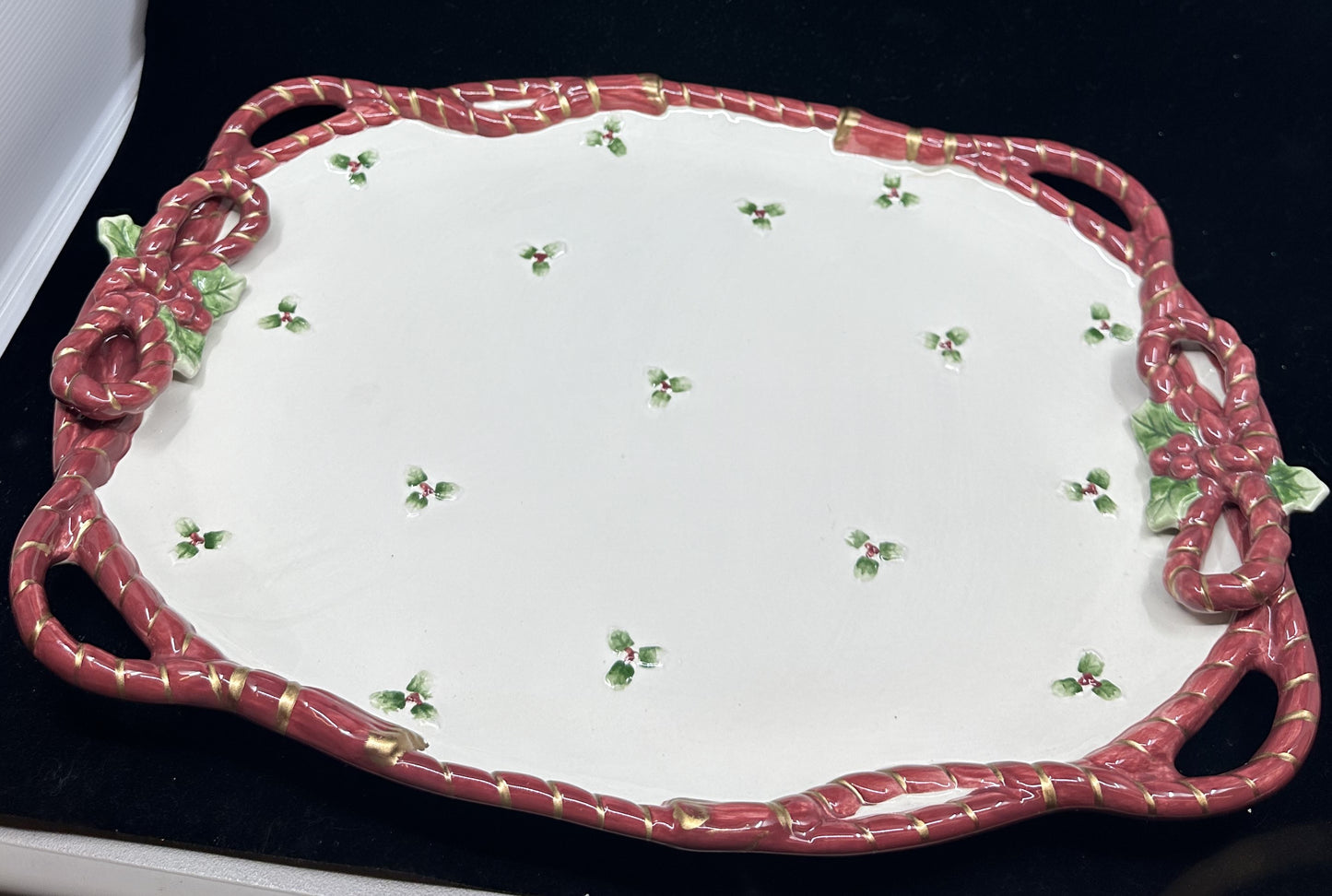 Fitz and Floyd Holly Ribbon Platter (W4D4CW)