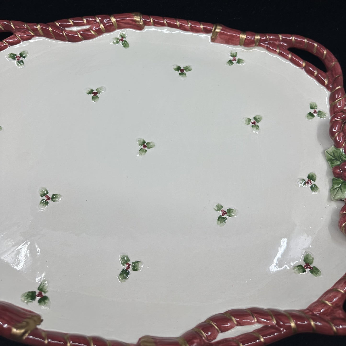 Fitz and Floyd Holly Ribbon Platter (W4D4CW)