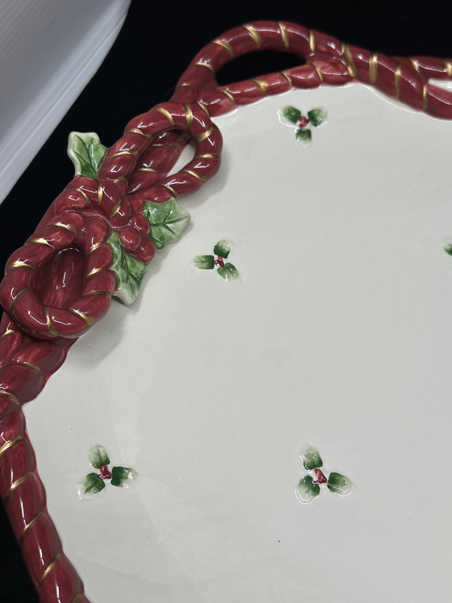 Fitz and Floyd Holly Ribbon Platter (W4D4CW)