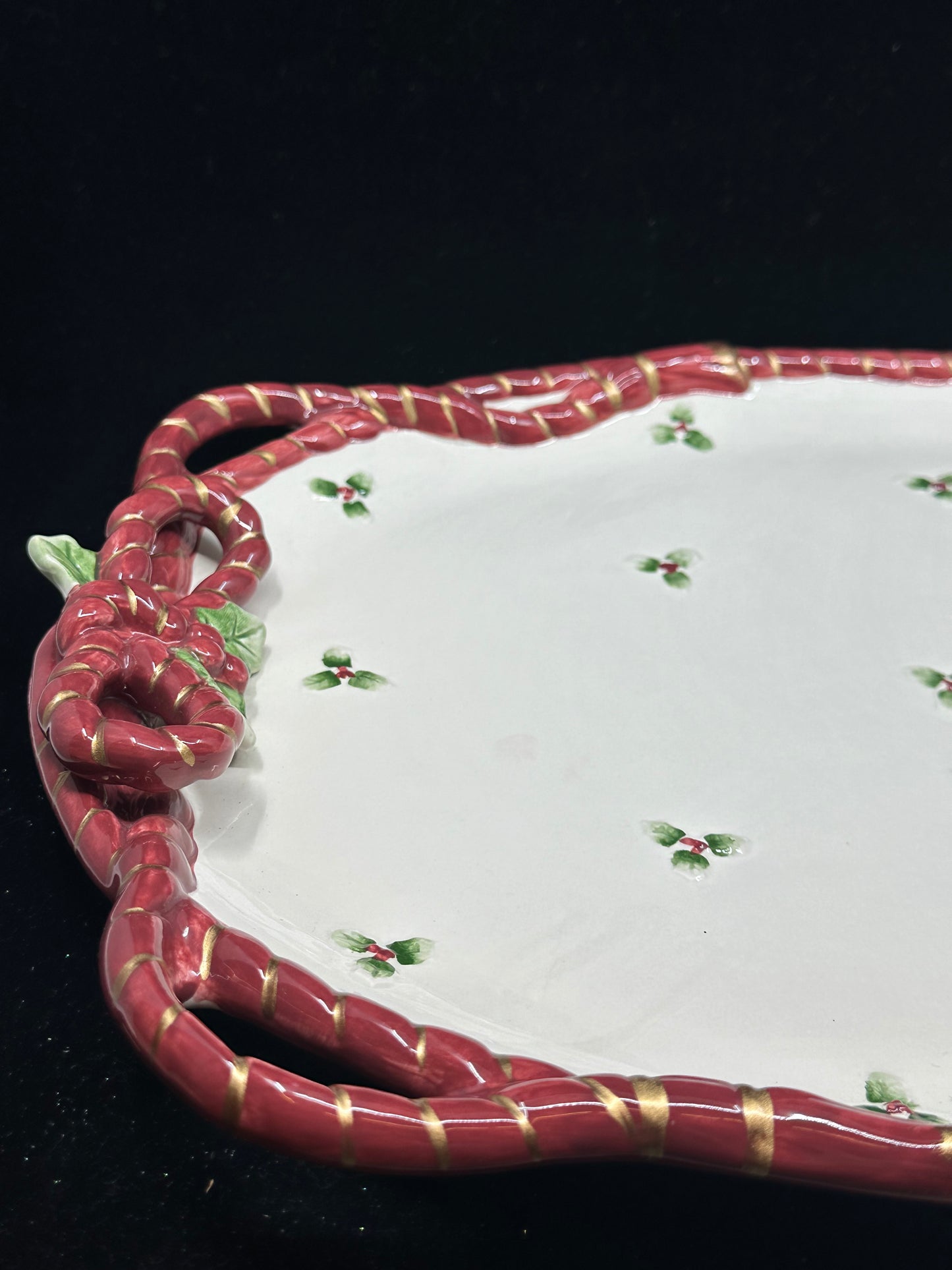 Fitz and Floyd Holly Ribbon Platter (W4D4CW)