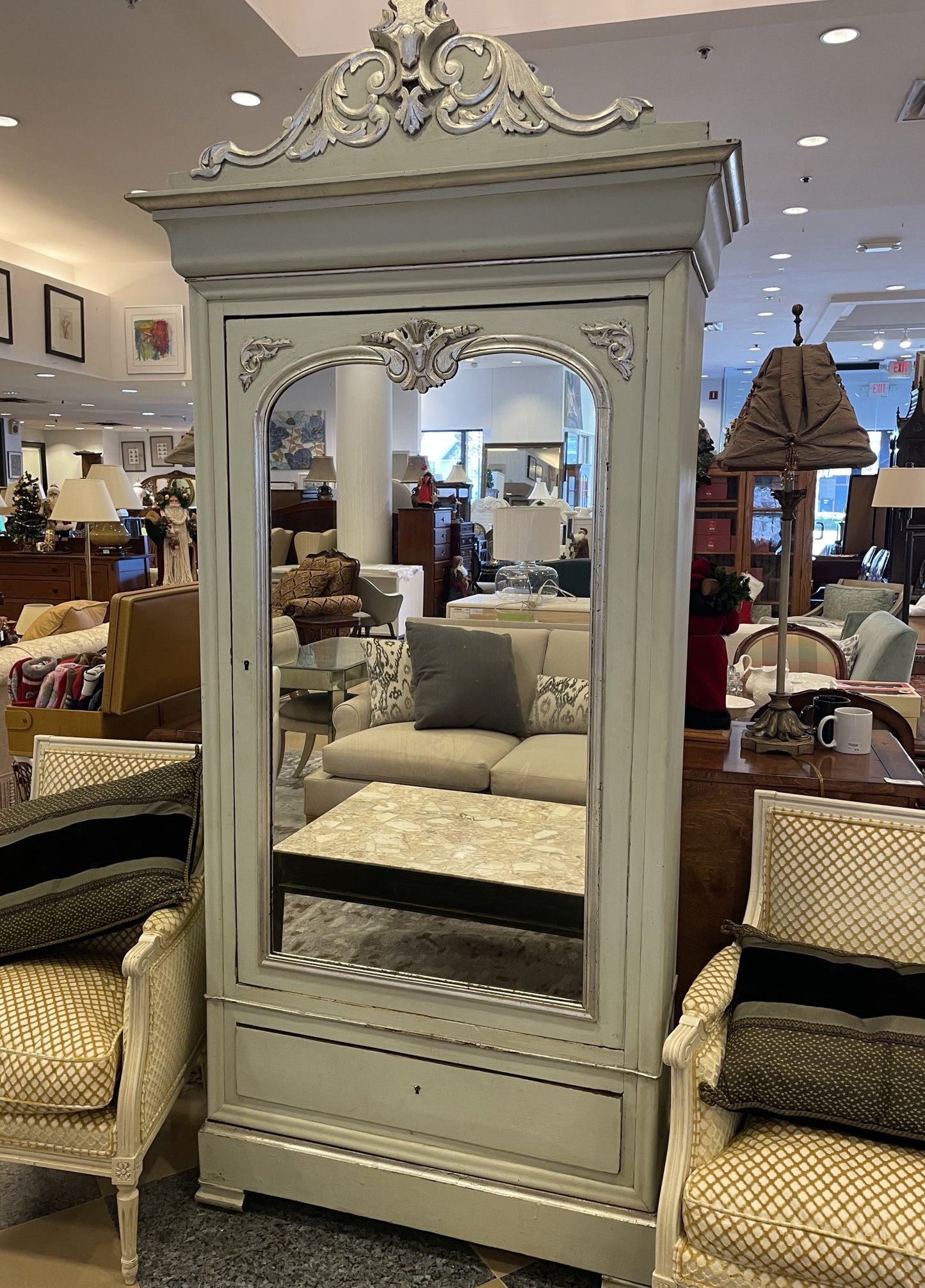 19th Century Gustavian Armoire with Rebuilt Interior (T2T1W4)