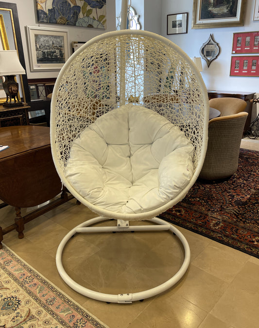 Modway Hide Hanging Egg Chair in White (0AG00C)