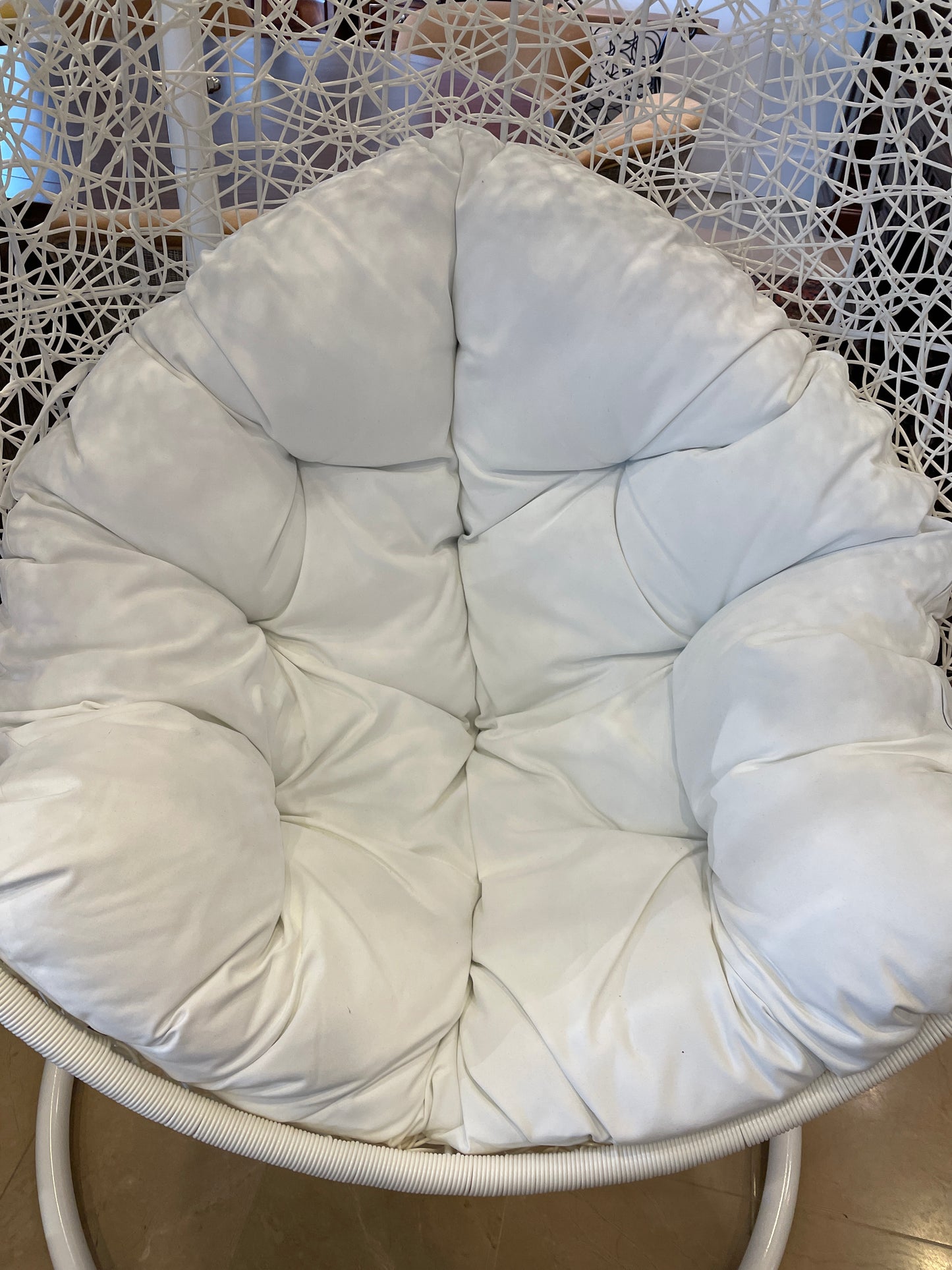 Modway Hide Hanging Egg Chair in White (0AG00C)