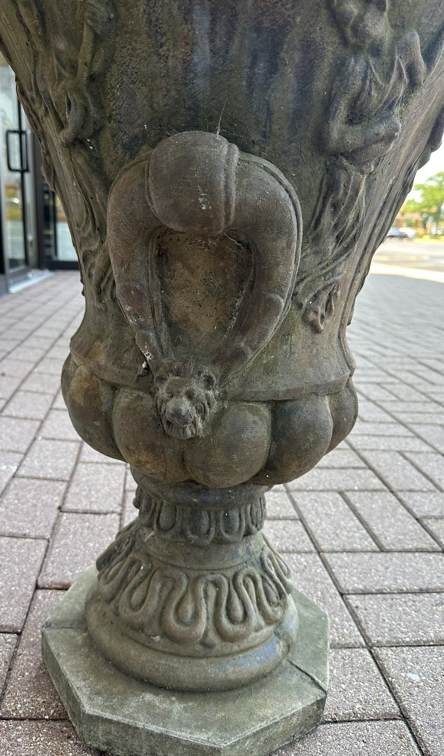 Vintage Pair of Cement Urns (2NL9RT)