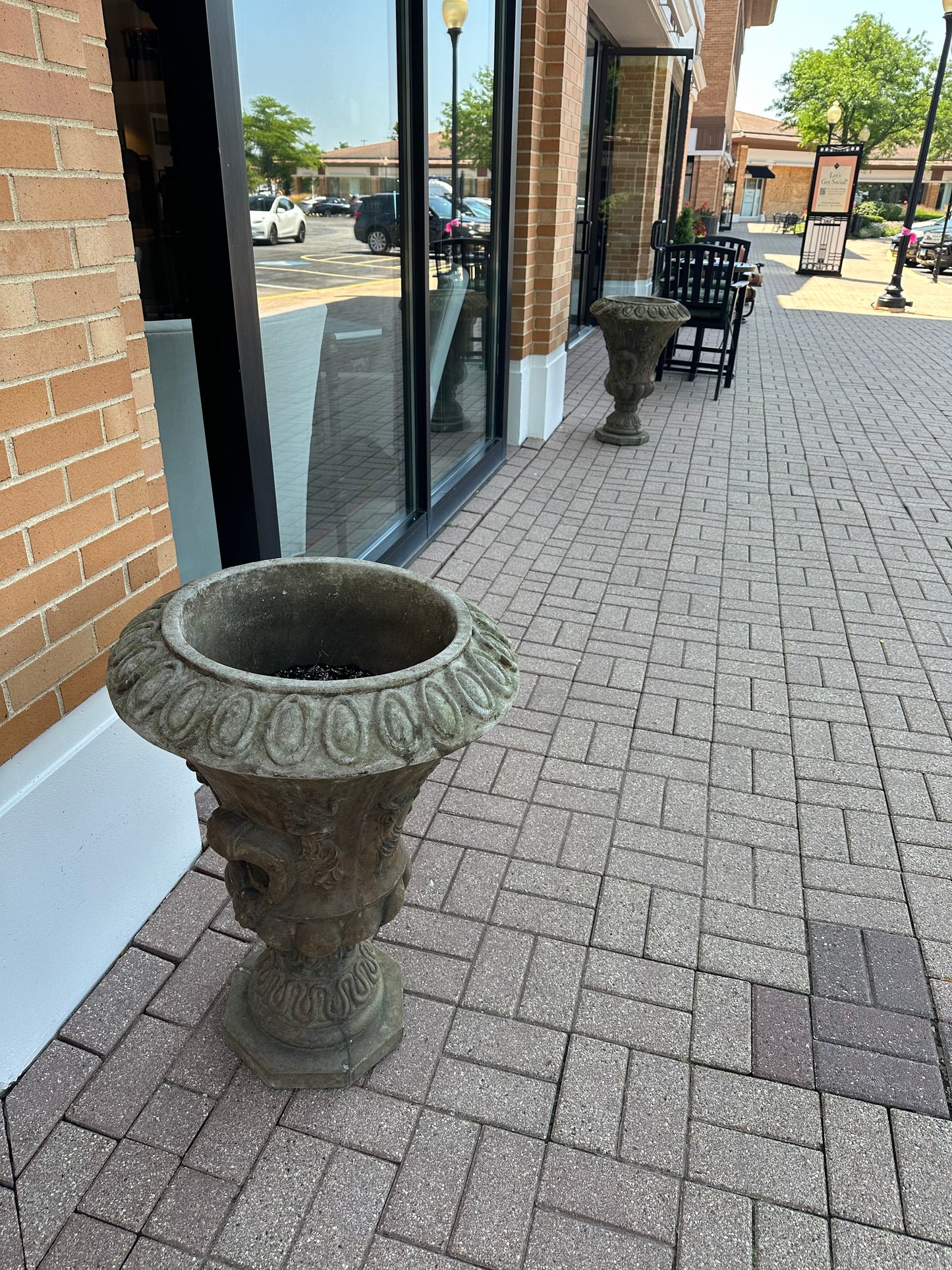 Vintage Pair of Cement Urns (2NL9RT)