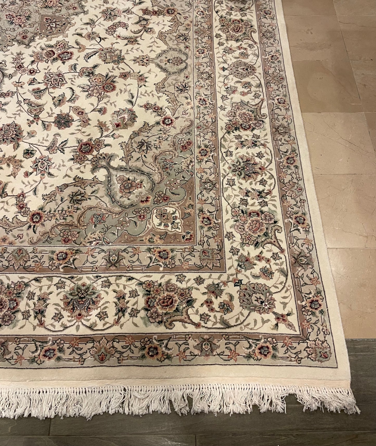 Hand Knotted Floral Pastel Rug (9.2x11.9) (2QLXWX)